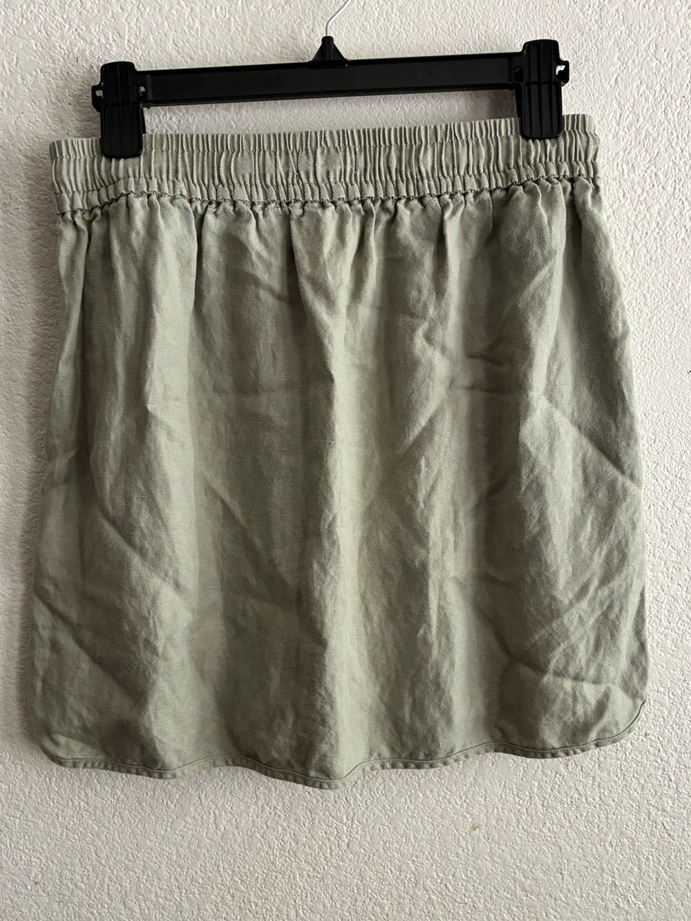 Madewell Sage Green Linen Blend Elastic Waist Skirt S - Picture 4 of 11